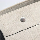 Saint Laurent Rive Gauche Tote Bag Canvas White Silver 632539 Auth BA17027-16