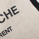 Saint Laurent Rive Gauche Tote Bag Canvas White Silver 632539 Auth BA17027-17