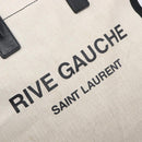 Saint Laurent Rive Gauche Tote Bag Canvas White Silver 632539 Auth BA17027-18
