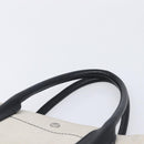 Saint Laurent Rive Gauche Tote Bag Canvas White Silver 632539 Auth BA17027-9