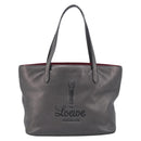 LOEWE Tote Bag Leather Dark Gray Auth BA17028-2