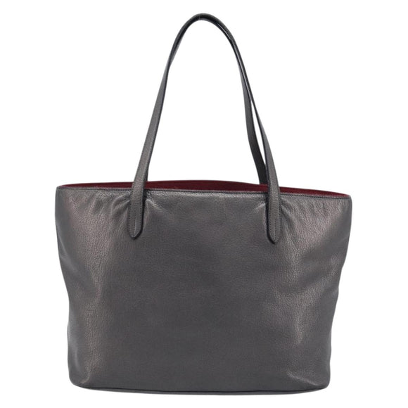 LOEWE Tote Bag Leather Dark Gray Auth BA17028