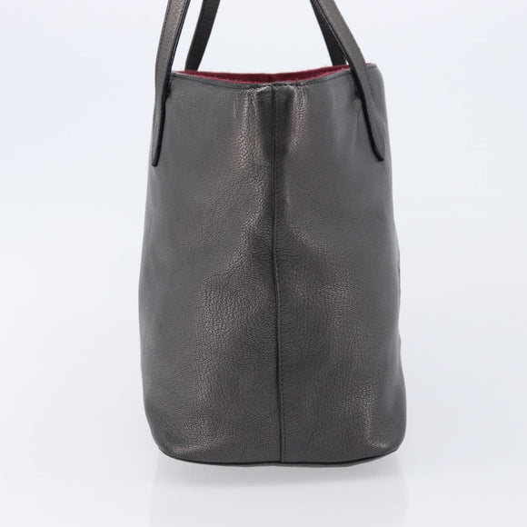 LOEWE Tote Bag Leather Dark Gray Auth BA17028