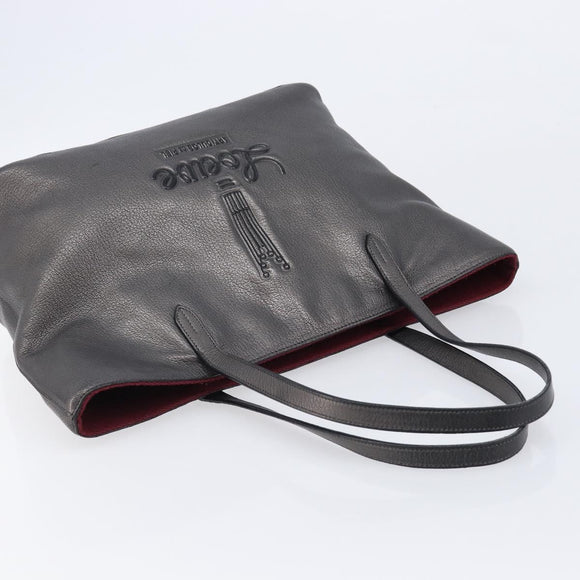 LOEWE Tote Bag Leather Dark Gray Auth BA17028