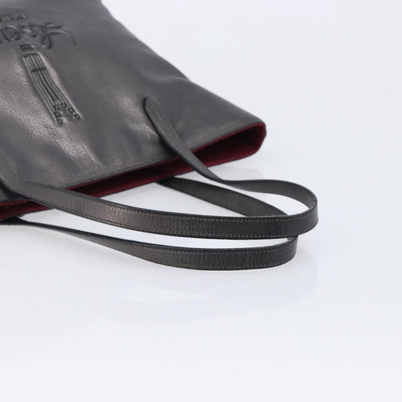 LOEWE Tote Bag Leather Dark Gray Auth BA17028