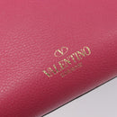 Valentino Rock Studs Hand Bag Leather Pink Gold Auth BA17029-15