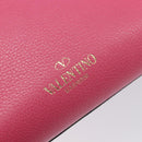 Valentino Rock Studs Hand Bag Leather Pink Gold Auth BA17029-17