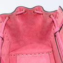 Valentino Rock Studs Hand Bag Leather Pink Gold Auth BA17029-20