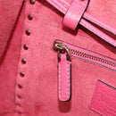 Valentino Rock Studs Hand Bag Leather Pink Gold Auth BA17029-22