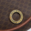 CELINE Macadam Shoulder Bag PVC Brown Gold Auth BA17035A-16