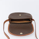 CELINE Macadam Shoulder Bag PVC Brown Gold Auth BA17035A-17