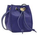 Christian Dior Shoulder Bag Leather Purple Gold Auth BA17038-1
