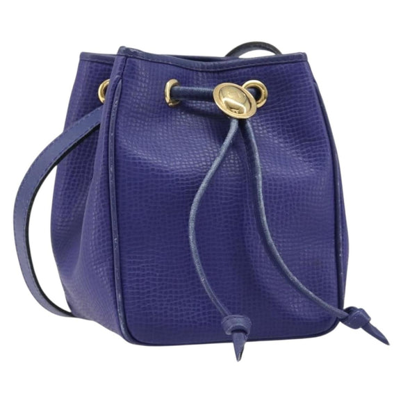 Christian Dior Shoulder Bag Leather Purple Gold Auth BA17038