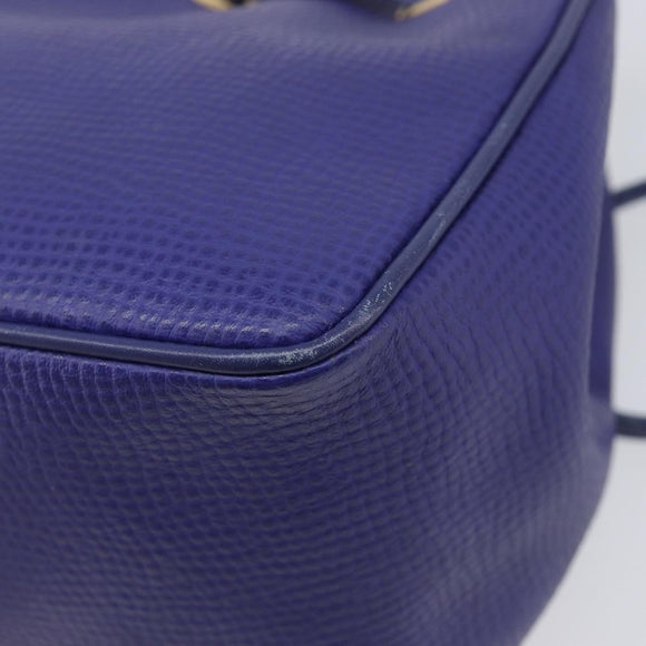 Christian Dior Shoulder Bag Leather Purple Gold Auth BA17038