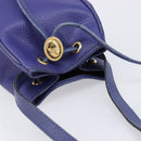 Christian Dior Shoulder Bag Leather Purple Gold Auth BA17038-6