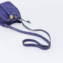 Christian Dior Shoulder Bag Leather Purple Gold Auth BA17038-7