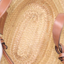 CELINE Classic Pannier Hand Bag Raffia Beige Brown Auth BA17039V-18