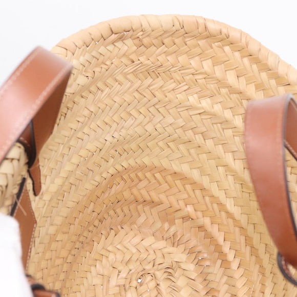 CELINE Classic Pannier Hand Bag Raffia Beige Brown Auth BA17039V