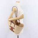 CELINE Classic Pannier Hand Bag Raffia Beige Brown Auth BA17039V-22
