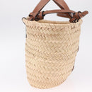 CELINE Classic Pannier Hand Bag Raffia Beige Brown Auth BA17039V-5