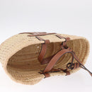 CELINE Classic Pannier Hand Bag Raffia Beige Brown Auth BA17039V-6