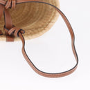 CELINE Classic Pannier Hand Bag Raffia Beige Brown Auth BA17039V-9