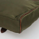 BURBERRY Black label Shoulder Bag Nylon Leather Khaki Gold Auth BA1704-15