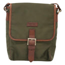 BURBERRY Black label Shoulder Bag Nylon Leather Khaki Gold Auth BA1704-13