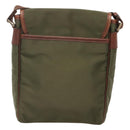 BURBERRY Black label Shoulder Bag Nylon Leather Khaki Gold Auth BA1704-2