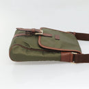 BURBERRY Black label Shoulder Bag Nylon Leather Khaki Gold Auth BA1704-3