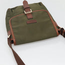 BURBERRY Black label Shoulder Bag Nylon Leather Khaki Gold Auth BA1704-6