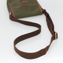 BURBERRY Black label Shoulder Bag Nylon Leather Khaki Gold Auth BA1704-7