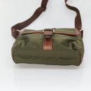 BURBERRY Black label Shoulder Bag Nylon Leather Khaki Gold Auth BA1704-5