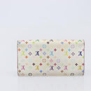 LOUIS VUITTON Long Wallet 2 Set White Red LV Auth BA17044-13