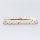 LOUIS VUITTON Long Wallet 2 Set White Red LV Auth BA17044-16
