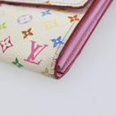 LOUIS VUITTON Long Wallet 2 Set White Red LV Auth BA17044-17