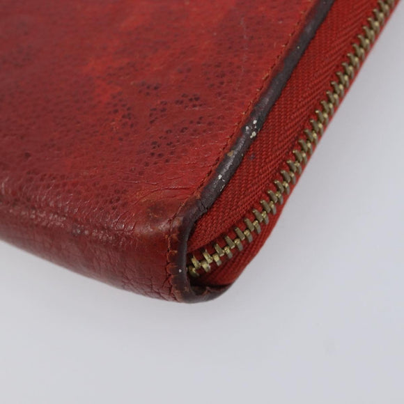 LOUIS VUITTON Long Wallet 2 Set White Red LV Auth BA17044