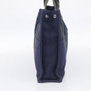 HERMES Fourre Tout MM Hand Bag Canvas Navy Silver Auth BA17045-4
