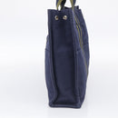 HERMES Fourre Tout MM Hand Bag Canvas Navy Silver Auth BA17045-5