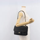 Bally Chain Shoulder Bag Leather Black Gold Auth BA17048-26