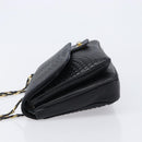 Bally Chain Shoulder Bag Leather Black Gold Auth BA17048-5