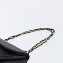 Bally Chain Shoulder Bag Leather Black Gold Auth BA17048-8