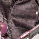 Salvatore Ferragamo Gancini Chain Hand Bag Leather 2way Purple Gold Auth BA1705-11