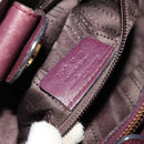 Salvatore Ferragamo Gancini Chain Hand Bag Leather 2way Purple Gold Auth BA1705-12
