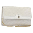 Christian Dior Honeycomb Chain Shoulder Bag PVC White Gold Auth BA17050-1
