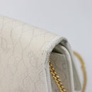 Christian Dior Honeycomb Chain Shoulder Bag PVC White Gold Auth BA17050-15