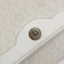 Christian Dior Honeycomb Chain Shoulder Bag PVC White Gold Auth BA17050-16