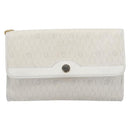 Christian Dior Honeycomb Chain Shoulder Bag PVC White Gold Auth BA17050-2