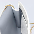 Christian Dior Honeycomb Chain Shoulder Bag PVC White Gold Auth BA17050-20
