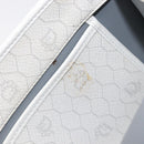 Christian Dior Honeycomb Chain Shoulder Bag PVC White Gold Auth BA17050-22